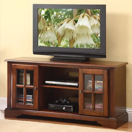 TV Stand with 2 Glass Doors